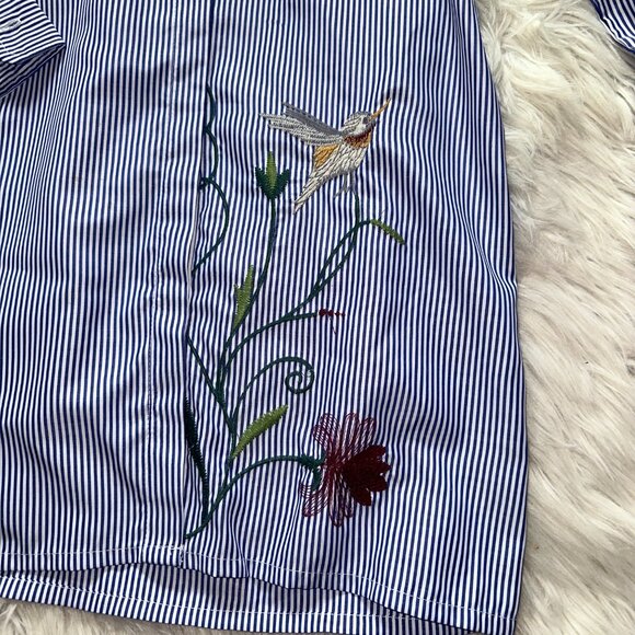 Boohoo Striped Embroidered Floral Dress - Picture 2 of 8